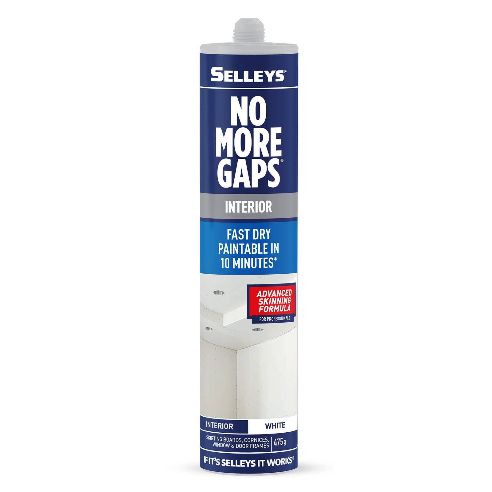Selleys No More Gaps Interior Fast Dry Gap Filler 475g White - Paintable UV Resistant Acrylic