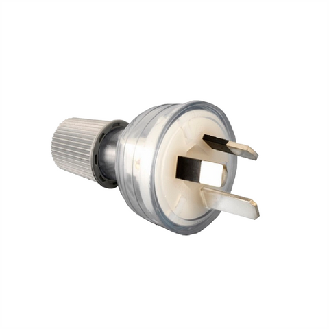 HPM 10A 3 Pin Top Rear Entry Plug, Clear 8mm Cable