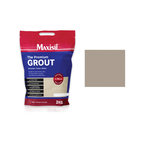 Maxisil 2kg Travertine Coloured Grout - Stain Resistant, Mould Resistant, Indoor & Outdoor