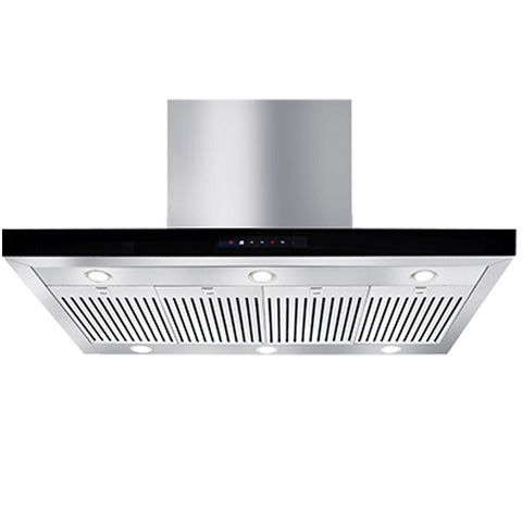 Artusi 120cm Wall Mounted BBQ Hood - Twin Motor, Touch Controls, Black Glass Fascia - ACH12BBQB