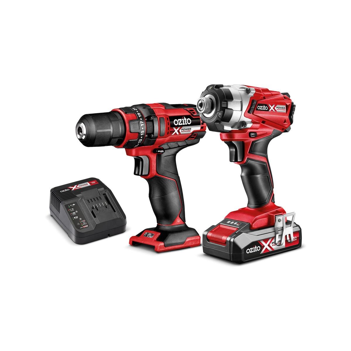 Ozito Cordless Compact Drill & Impact Driver Kit - 18V - Plastic - DIY Use - SuperSaverAU - view 1