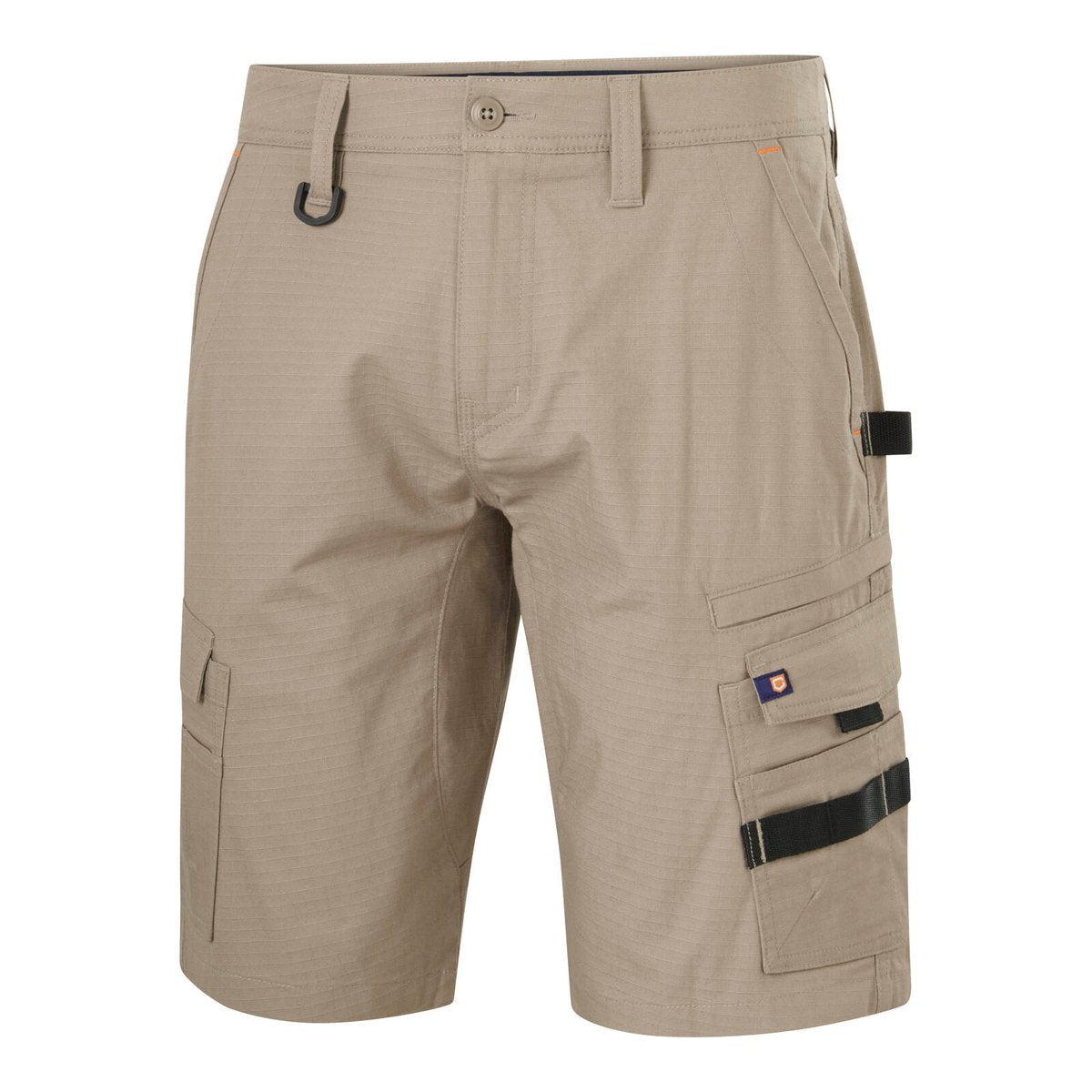 Citeco Mens Ripstop Cargo Mid Shorts, Stretch Cotton, Khaki - Size 102R