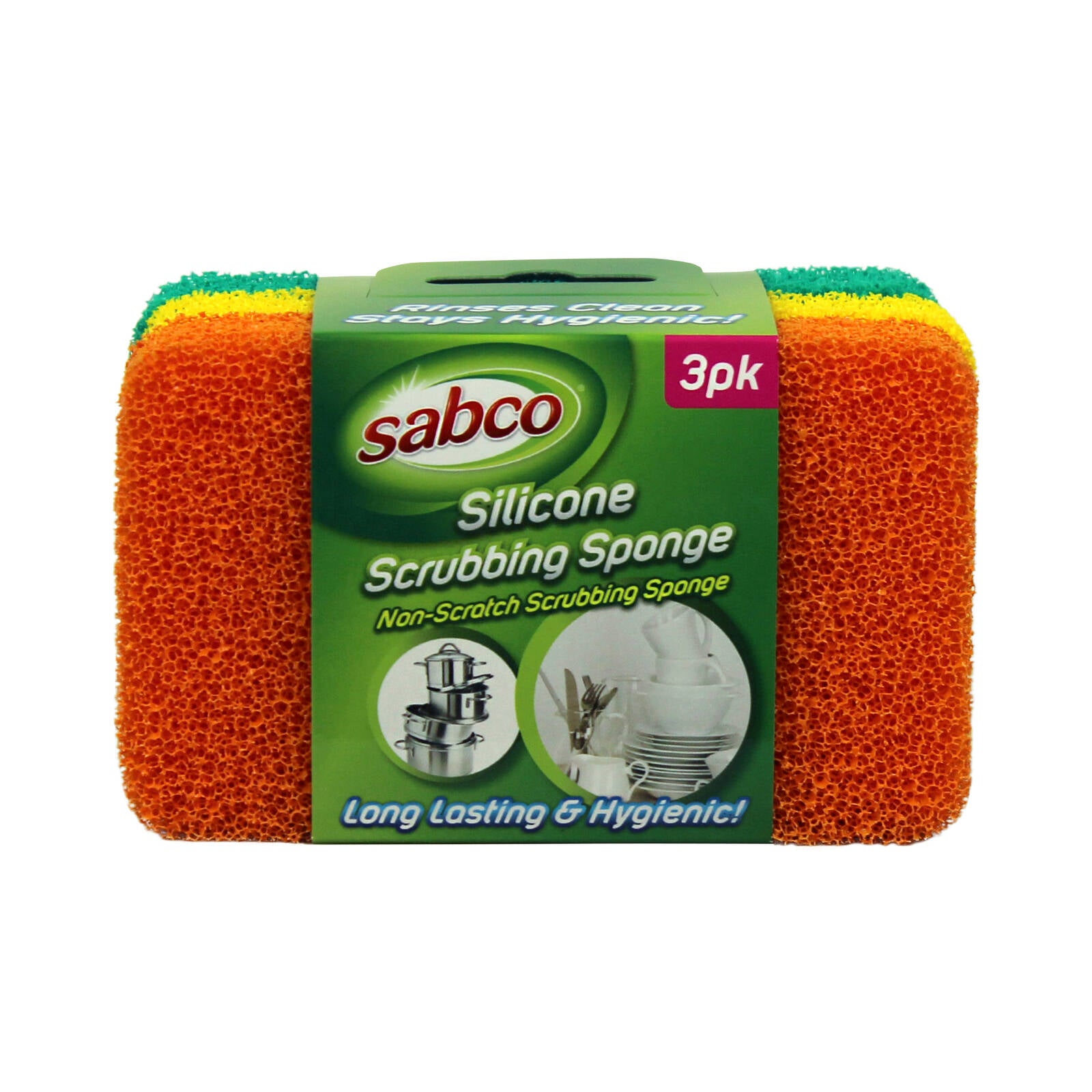 Sabco Non Scratch Silicone Scrubbing Sponge - 3 Pack