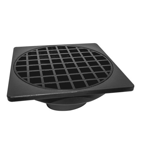 Holman 150 x 150mm D Square Drainage Grate, Black ABS Plastic