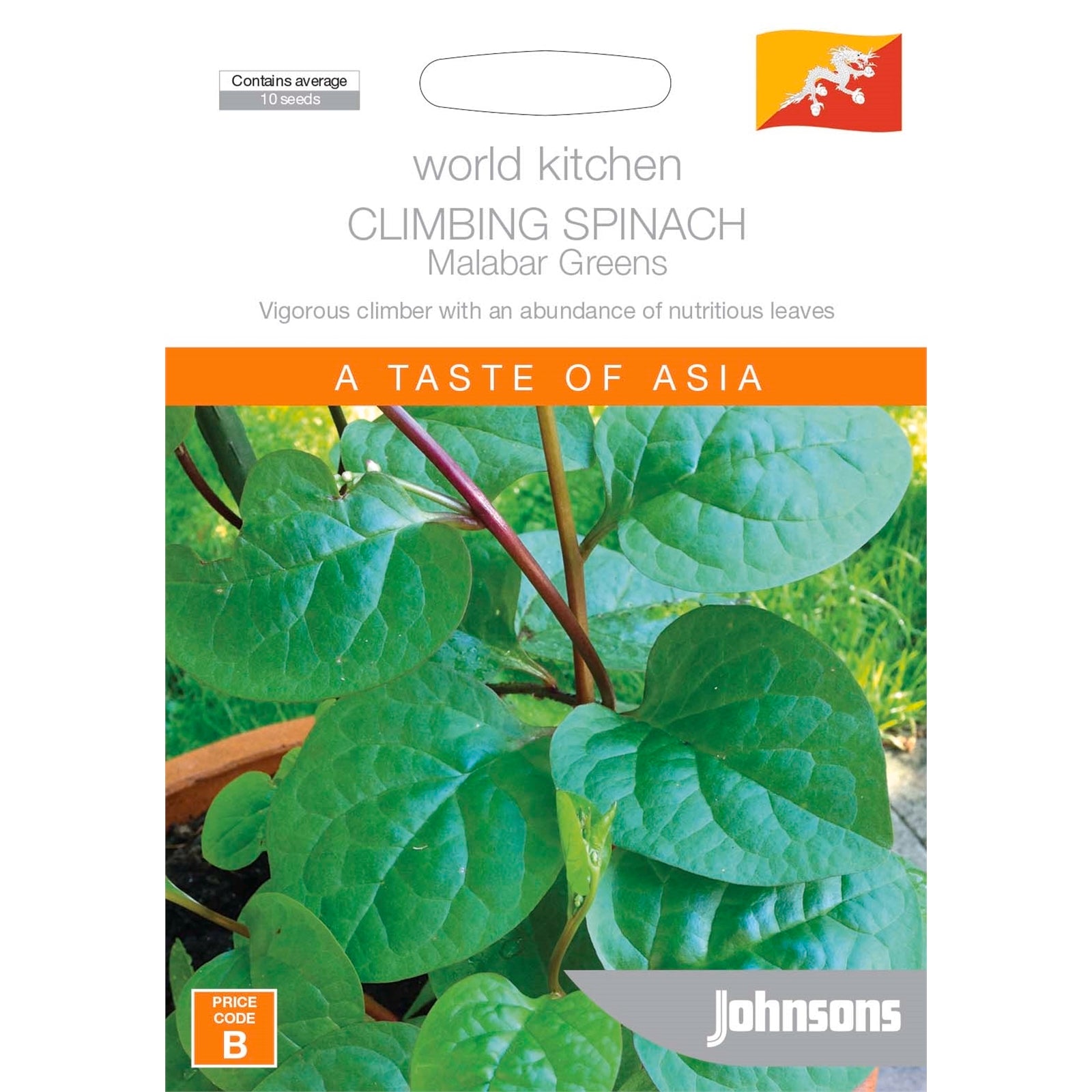 Johnsons Climbing Spinach Seeds Vigorous Summer Greens Vine
