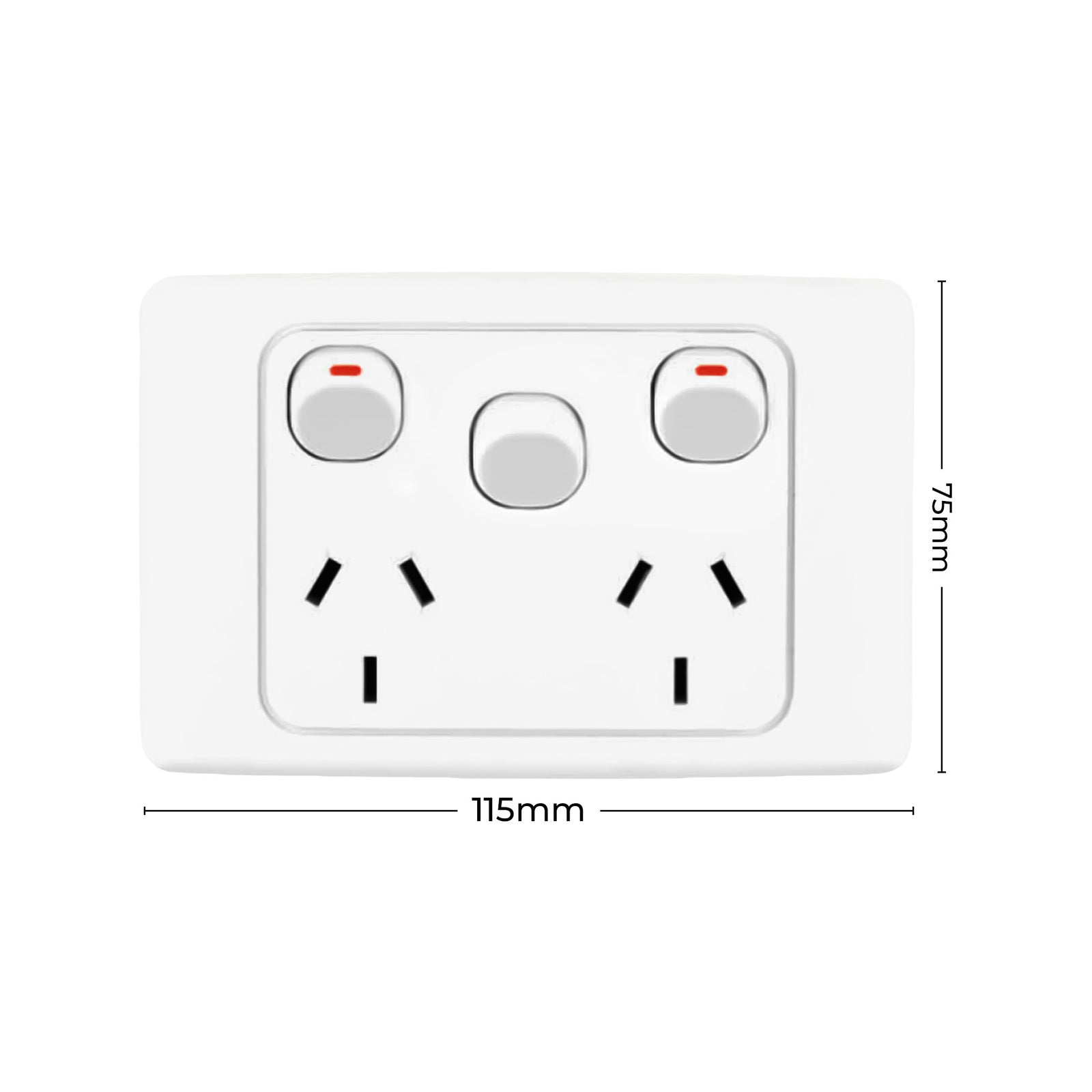 DETA White Double Pole Double Power Point with Extra Switch 250V 6223B
