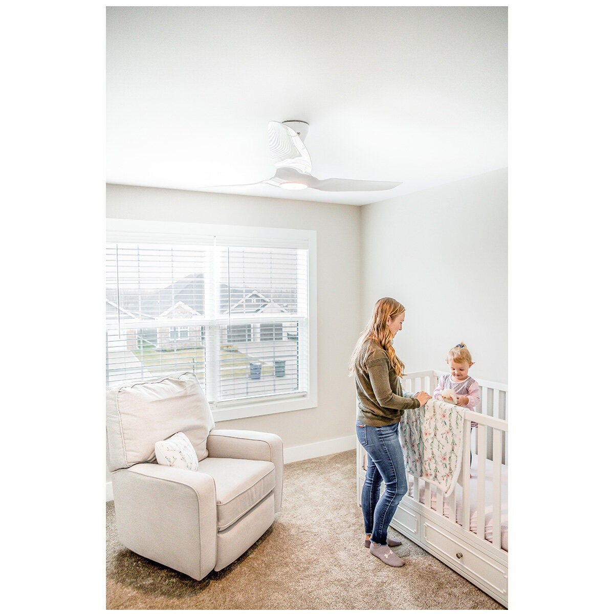 Big Ass Fans Haiku L 44 Inch Ceiling Fan - White, LED, 7 Speeds, 651mm Drop Tube - HAIKUL-W-44-651MM
