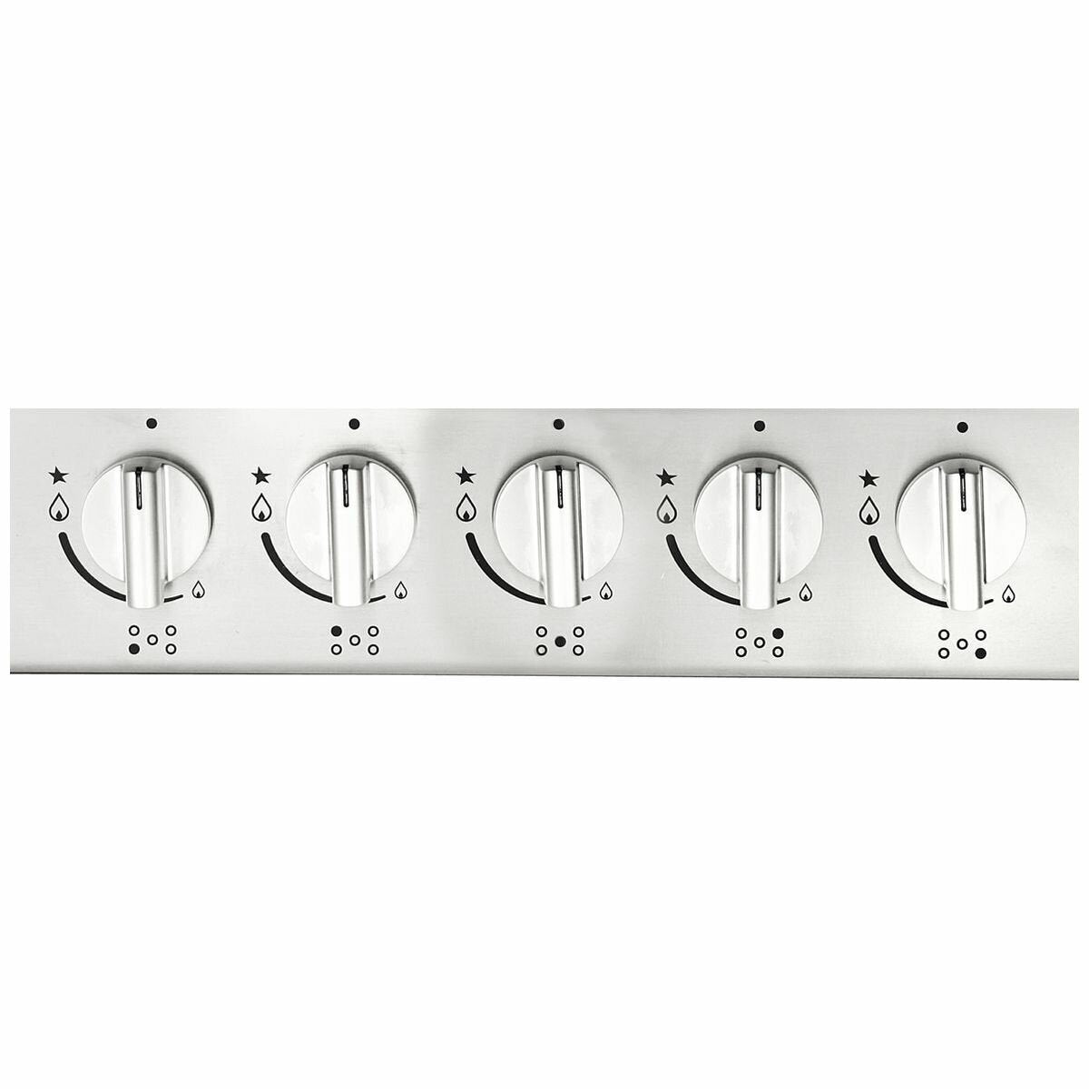 Artusi 72cm natural gas cooktop - 5 burners with wok, cast iron trivets, stainless steel - AGH71XFFD