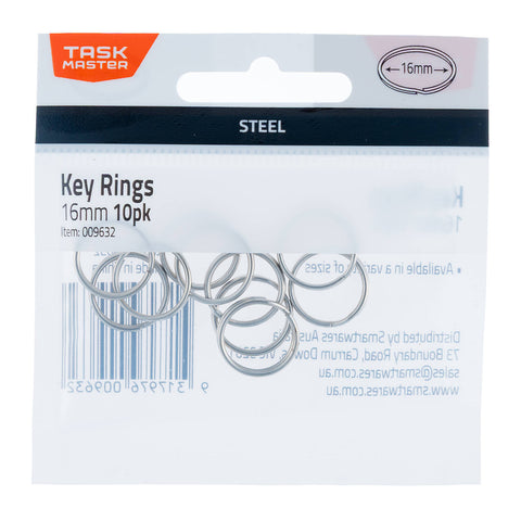 Taskmaster 16mm Steel Key Ring - 10 Pack