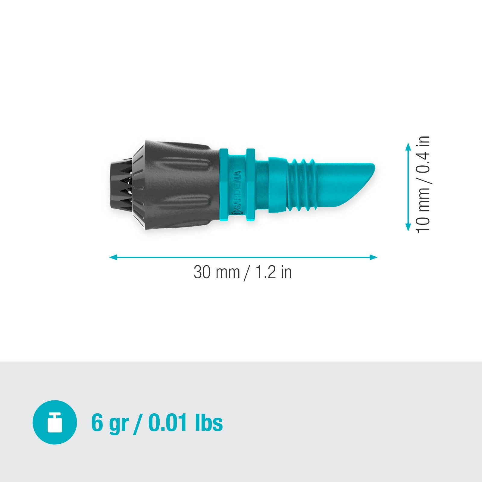 GARDENA 360 Degree Micro Irrigation Spray Nozzle 5 Pack Black/Turquoise