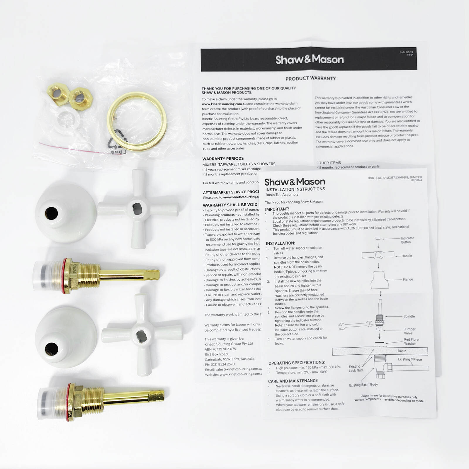 Shaw & Mason Ivory Basin Top Assembly - Brass