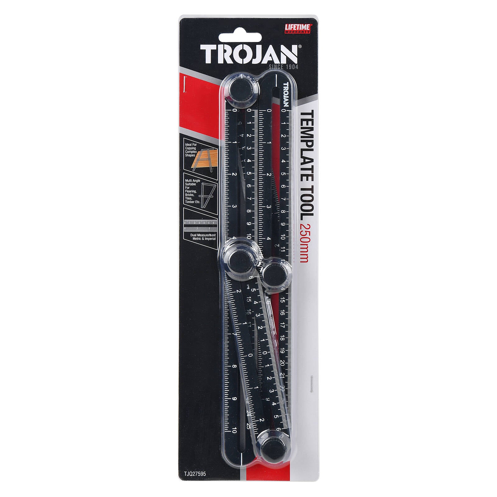 Trojan 250mm Template Tool with Metric and Imperial Graduations