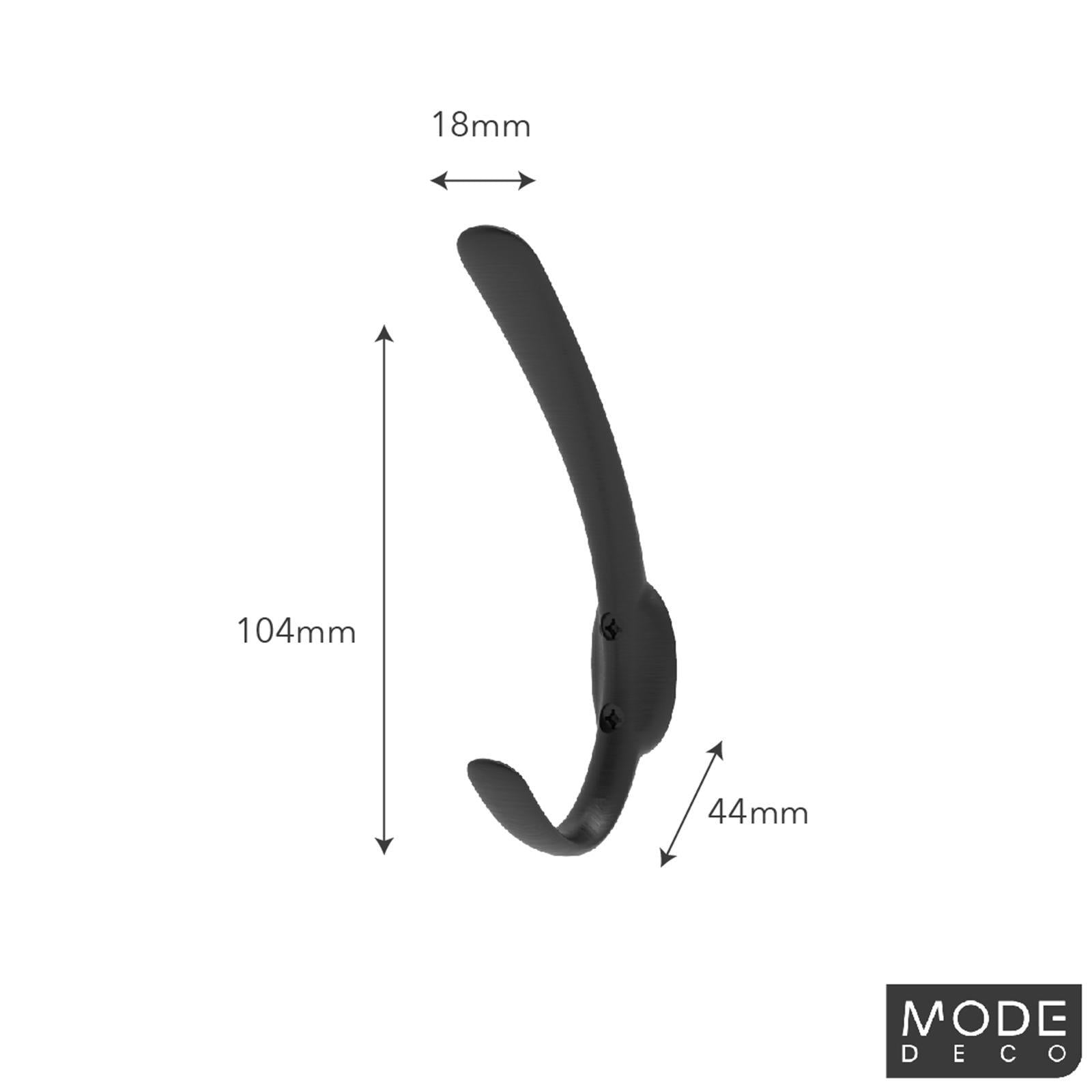 MODE 17 x 115 x 45mm Black Single Hat and Coat Hook