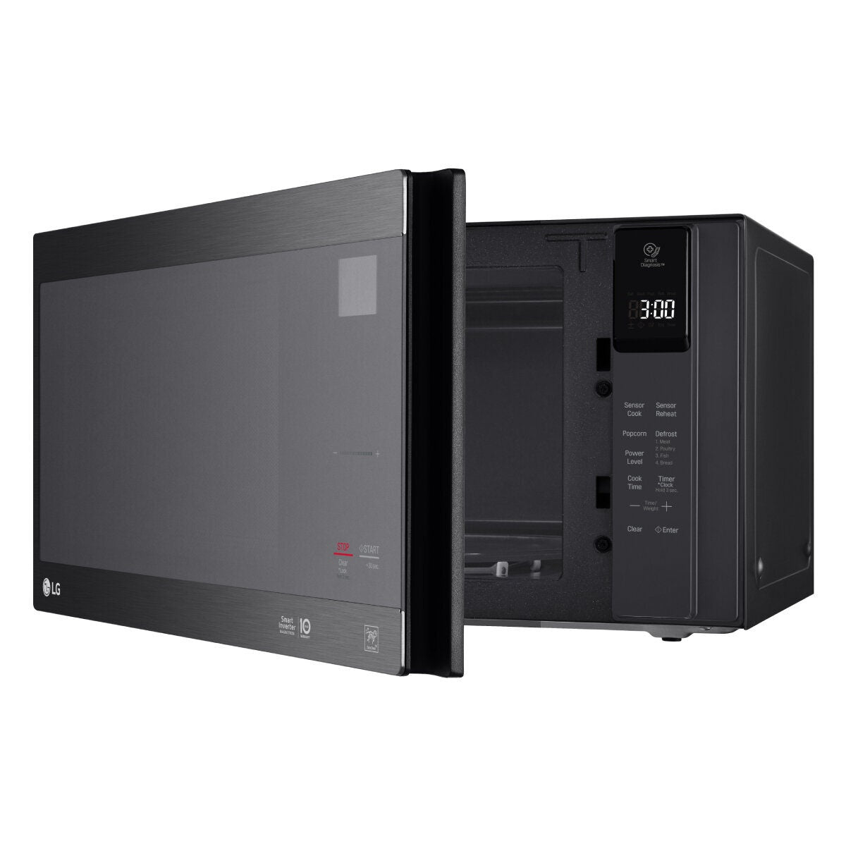 LG NeoChef 42L 1200W Smart Inverter Microwave - Matte Black, Steam Bowl Kit, EasyClean Interior - MS4296OMBB
