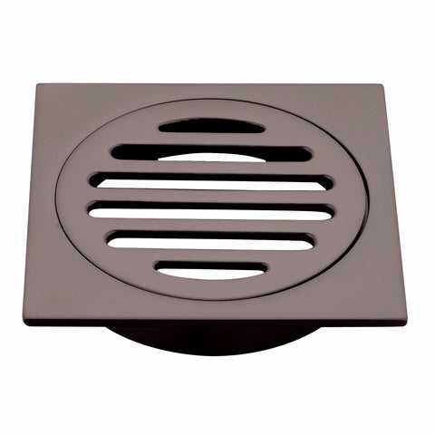 Mondella 80mm Matte Dark Bronze Square Floor Grate, Brass
