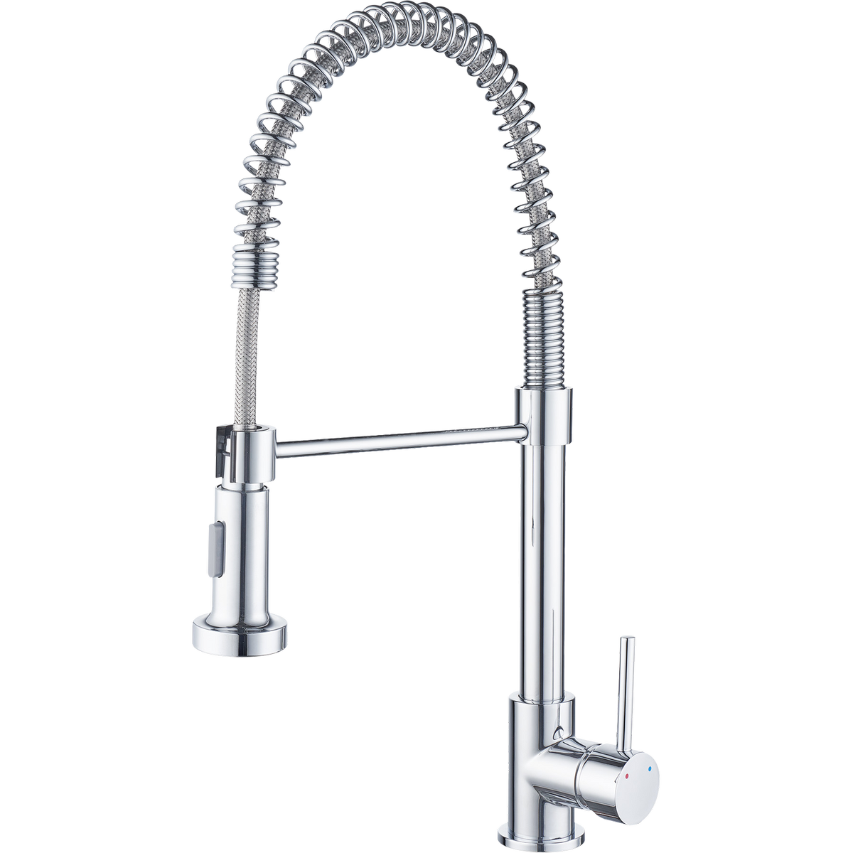 Estilo Tall Pull Down Sink Mixer Tap Chrome 35mm Coil Dual Function 500mm 5 Star WELS 6L/min