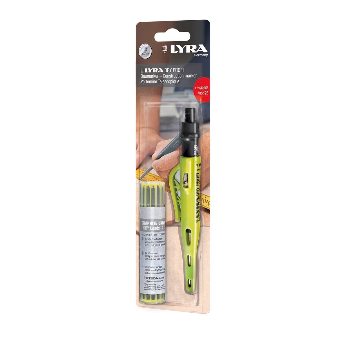 Lyra Carpenters Pencil with 12 Piece 2B Lead Refill Pack