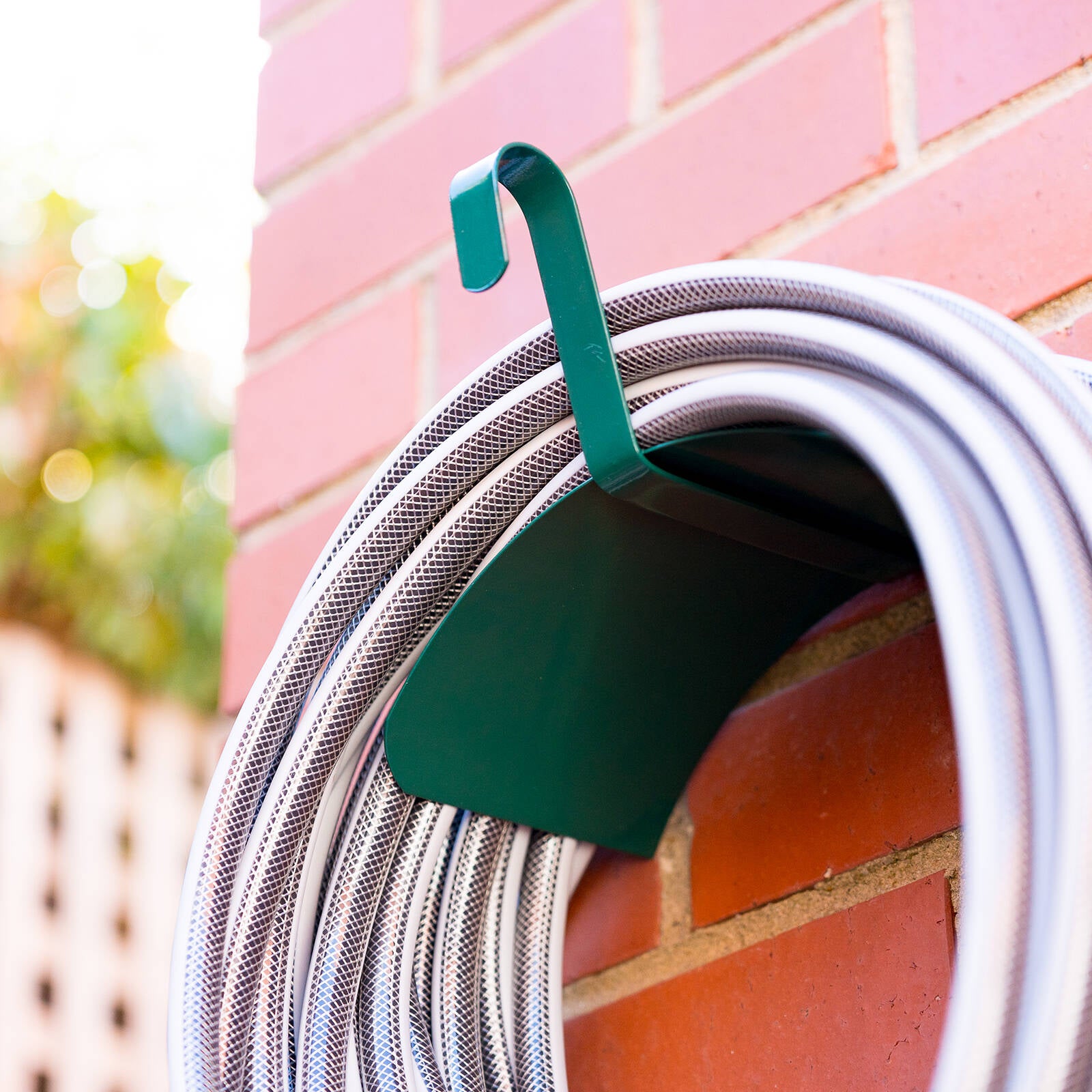 Garden Zen Green Steel Hose Tidy Wall Mount, 50m 12mm Hose Capacity Outdoor