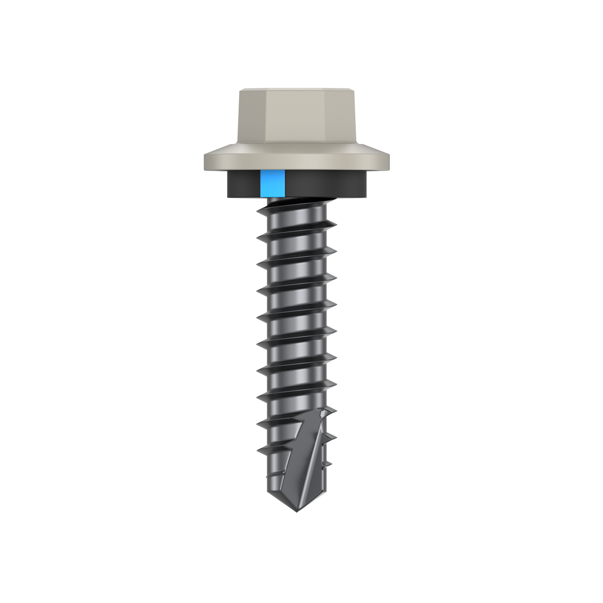 Bremick Vortex Plus 6.2 x 25mm Hex Cladding Screw, Carbon Steel B8 Dune, Sealed Head Vortex Point - 100 Box