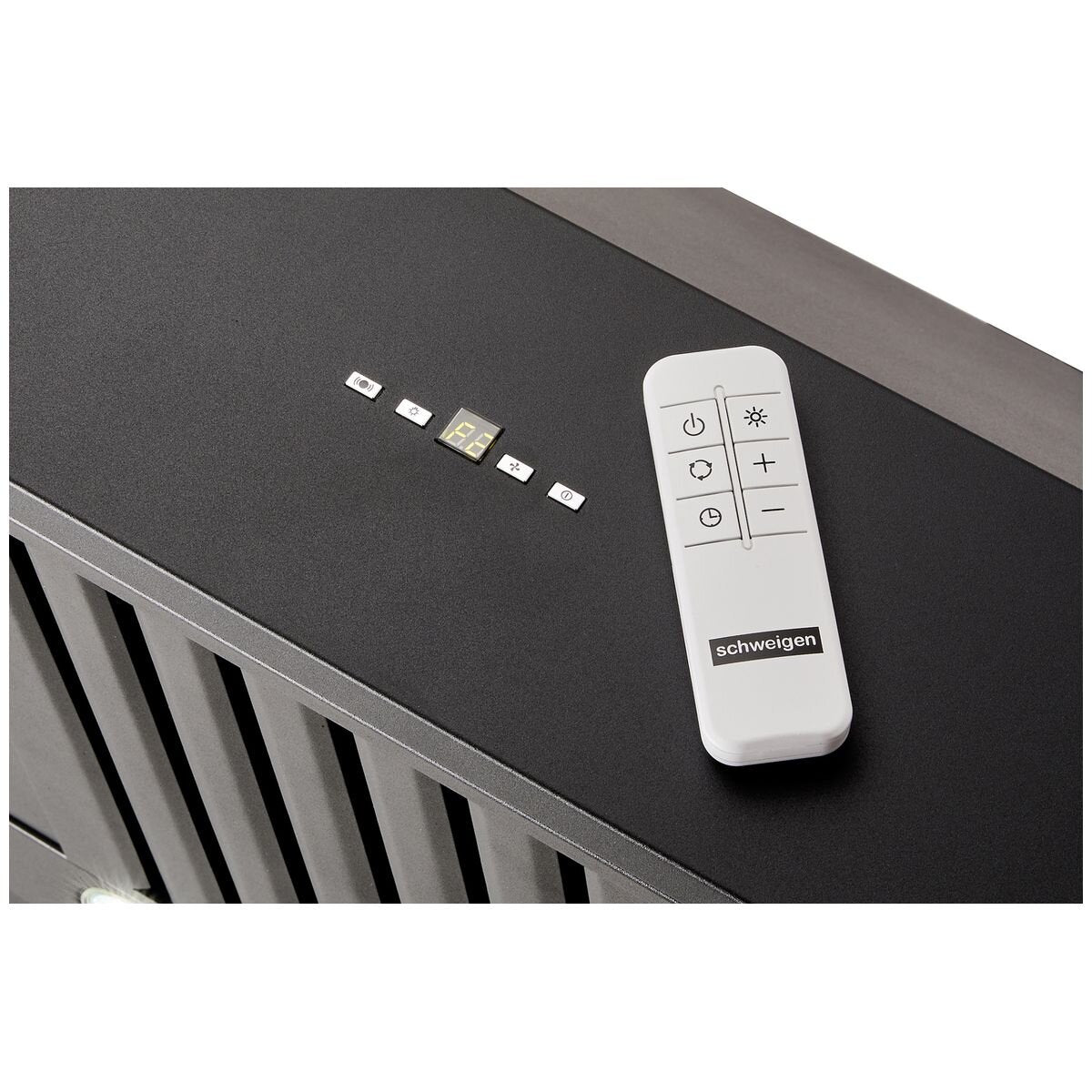 Schweigen 120cm BBQ Canopy Rangehood - Matte Black, 2500m³/h, Twin Internal Motors, Remote - CL7372BPAK