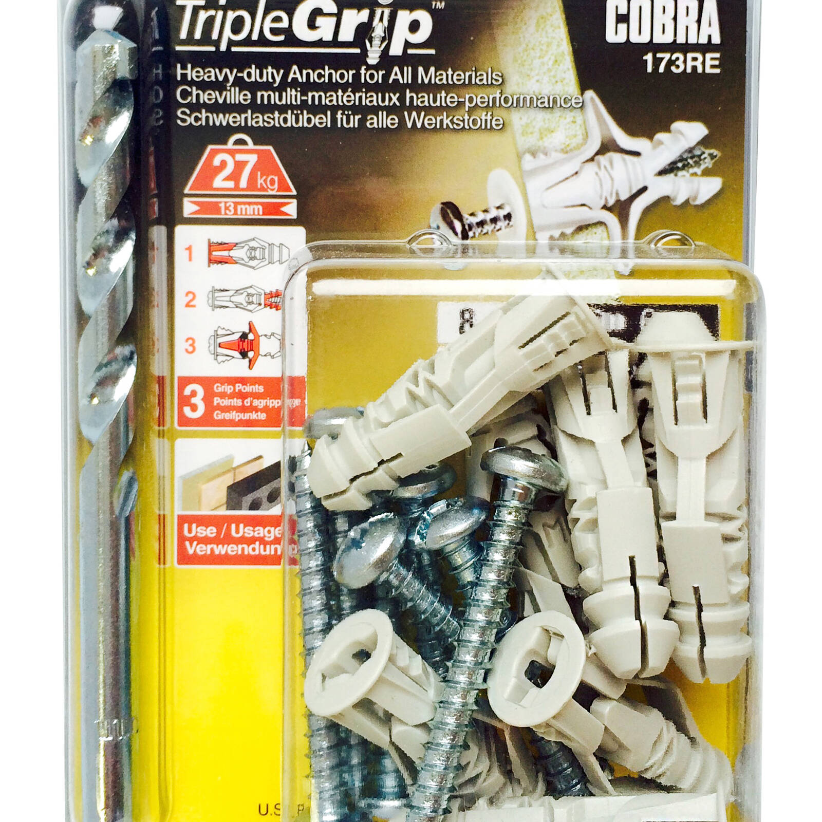 Cobra 6.0mm Triple Grip Anchor Screws Steel 8 Pack