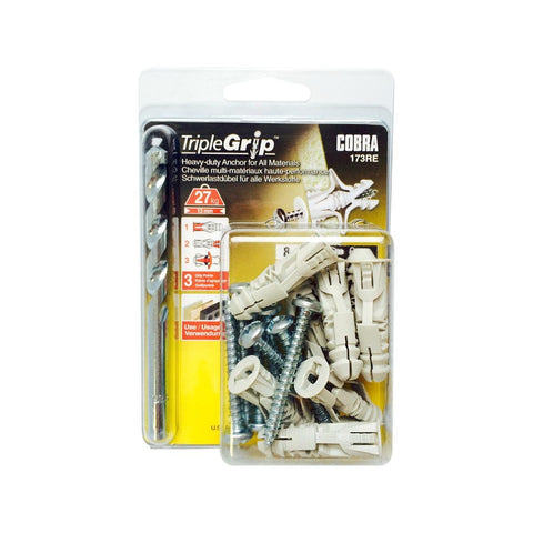 Cobra Triple Grip Anchor Screws 6mm 8 Pack - Silver - Easy Installation - SuperSaverAU - view 1