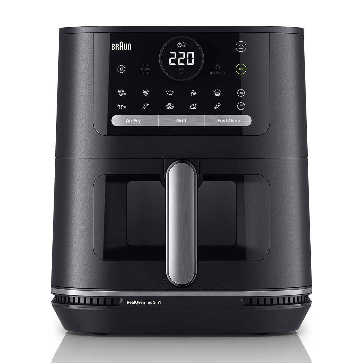 Braun MultiFry 5 Air Fryer 5.7L - Black - Three-in-One Air Fry, Bake, Grill, 20 Programs - HF5073IBK