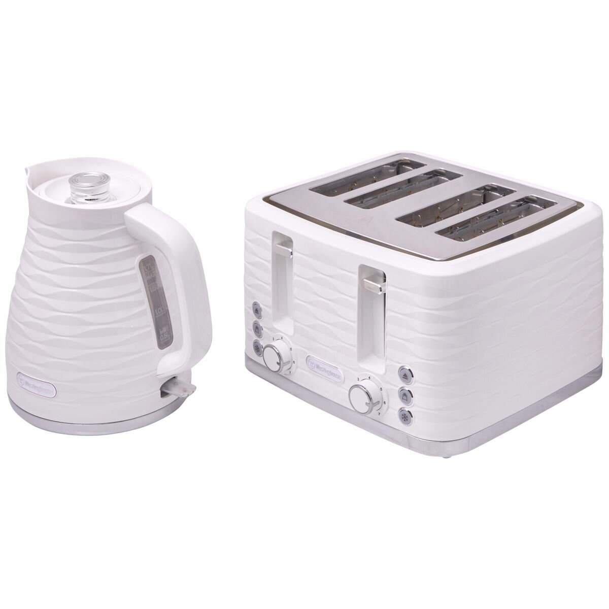 Westinghouse Kettle and Toaster Pack - 1.7L Kettle and 4 Slice Toaster - White Finish - WHKTPK14W