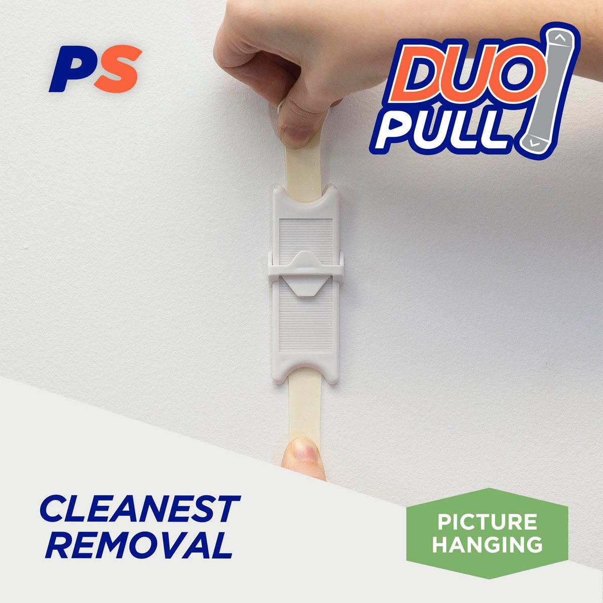 Permastik Adjustable Picture Hook 2 Pack - White Self Adhesive, No Drilling
