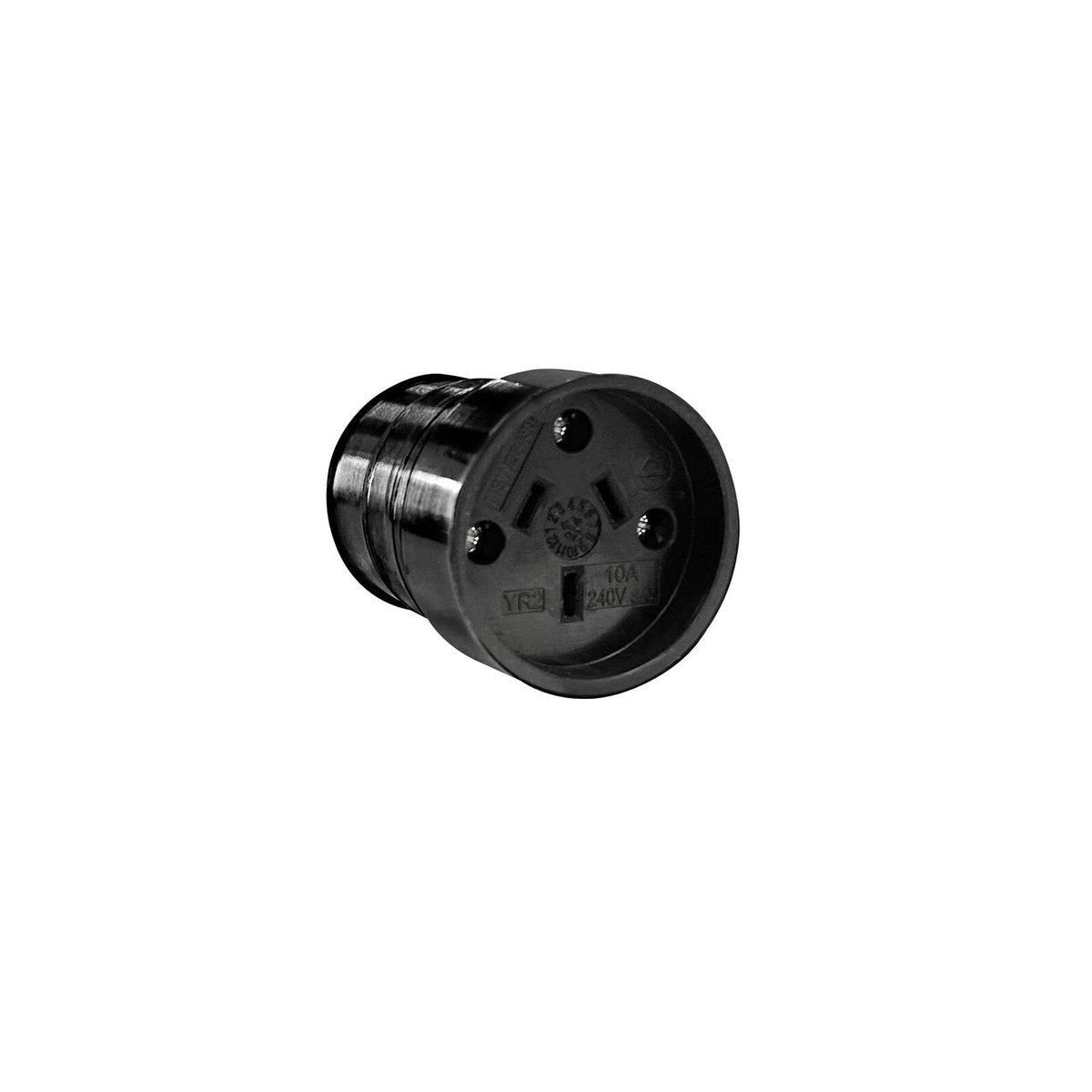 HPM 10A 250V Black Rewirable Rubber Socket YR2