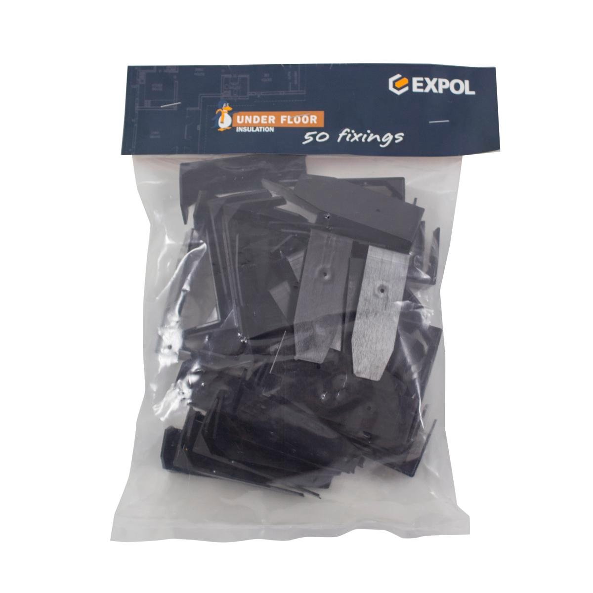Expol Black PVC L Bracket Insulation Panel Fixings - 50 Pack