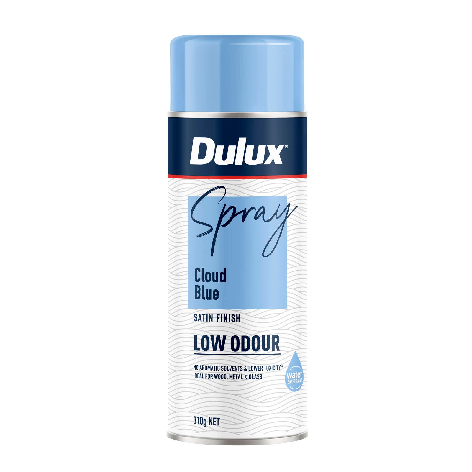 Dulux 310g Cloud Blue Satin Low Odour Spray Paint, Fast Recoat