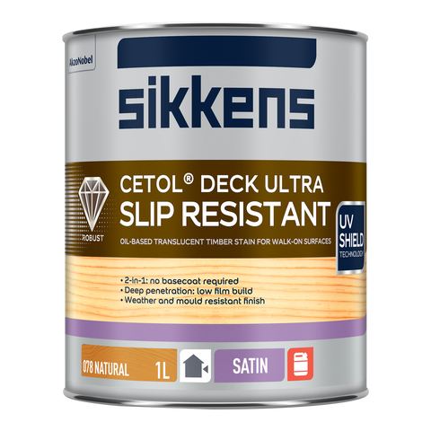 Sikkens 1L Natural Cetol Deck Ultra Slip Resistant - Satin Outdoor Decking