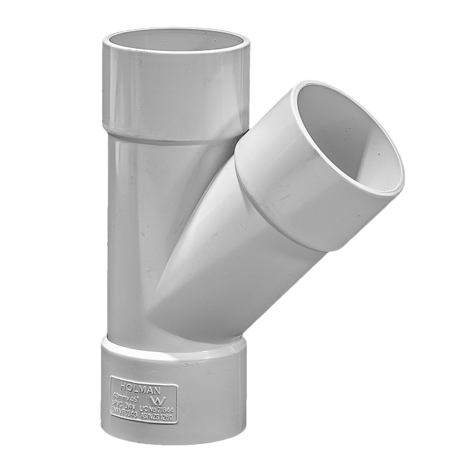 Holman 40mm DWV PVC 45 Degree Plain Junction, Female, Underground Rated