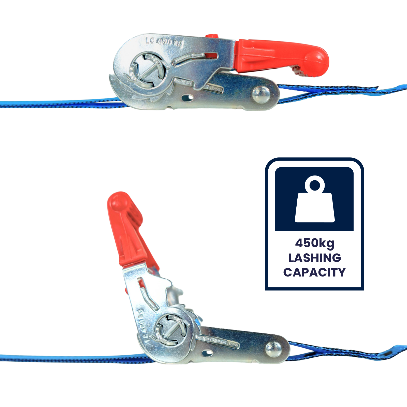 Grunt 25mm x 5m 450kg Ratchet Tie Down - 2 Pack