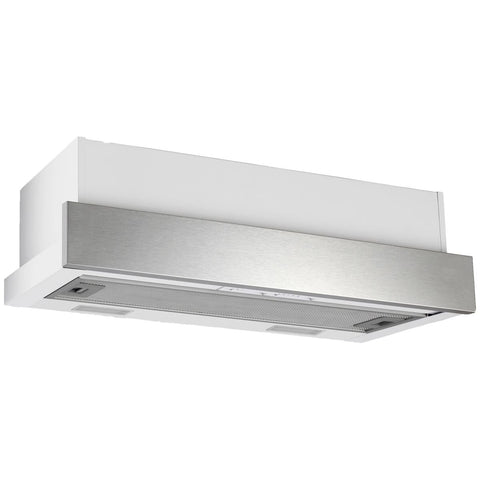 Omega 60cm Slide-Out Rangehood - White with Stainless Steel Fascia, 440m³/h Max Air - ORT6WXA