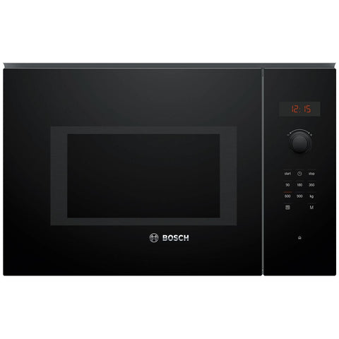 Bosch Series 4 25L Built-In Microwave Oven 900W - Black Glass Panel - AutoPilot 7 - BFL553MB1A