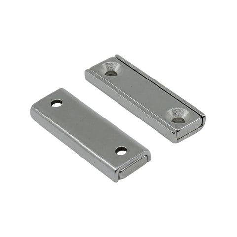 Everhang 40 x 13.5mm Neodymium Rare Earth Channel Magnet 2 Pack - Silver