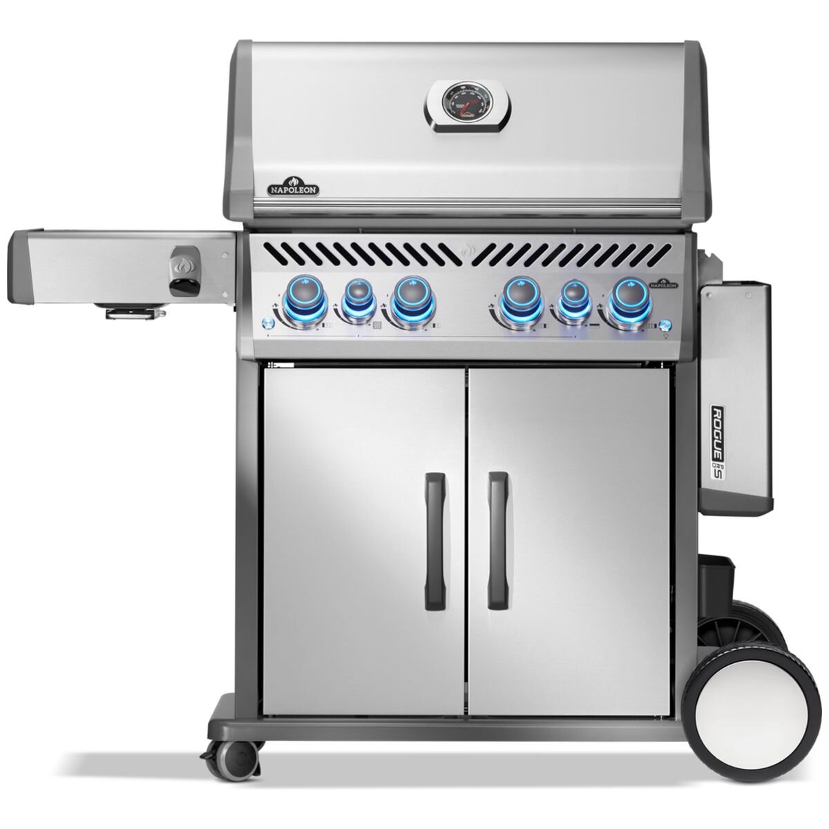 Napoleon Rogue Pro-S 525 4 Burner LPG Freestanding BBQ - Silver - Side Burner - RPS525RSIBPSS-2-AU