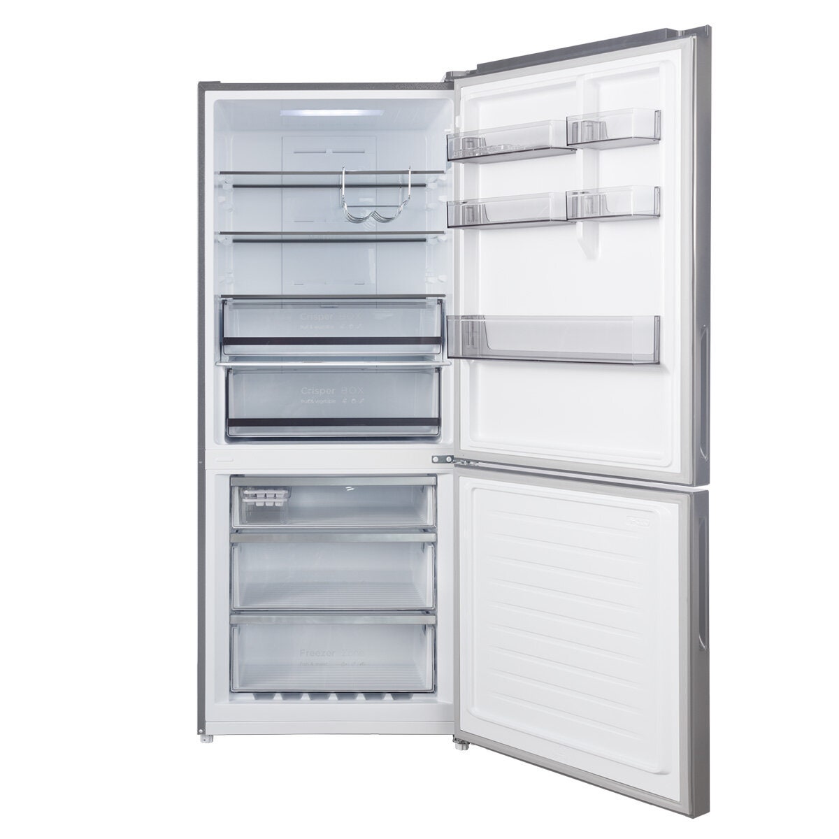 CHiQ 396L bottom mount fridge - stainless steel, inverter system, 6 star energy rating - CBM394NSS6E