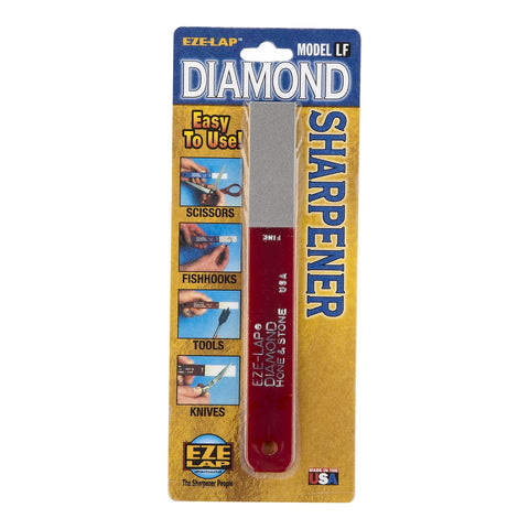 Eze-Lap Fine Diamond Hone and Stone Sharpener, Diamond-Coated Steel Pad, Plastic Handle
