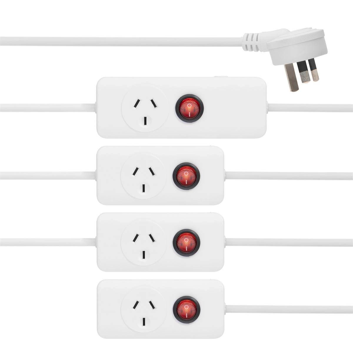 Arlec 4m Extension Lead 4 Switched Power Outlets 240V 10A DES4