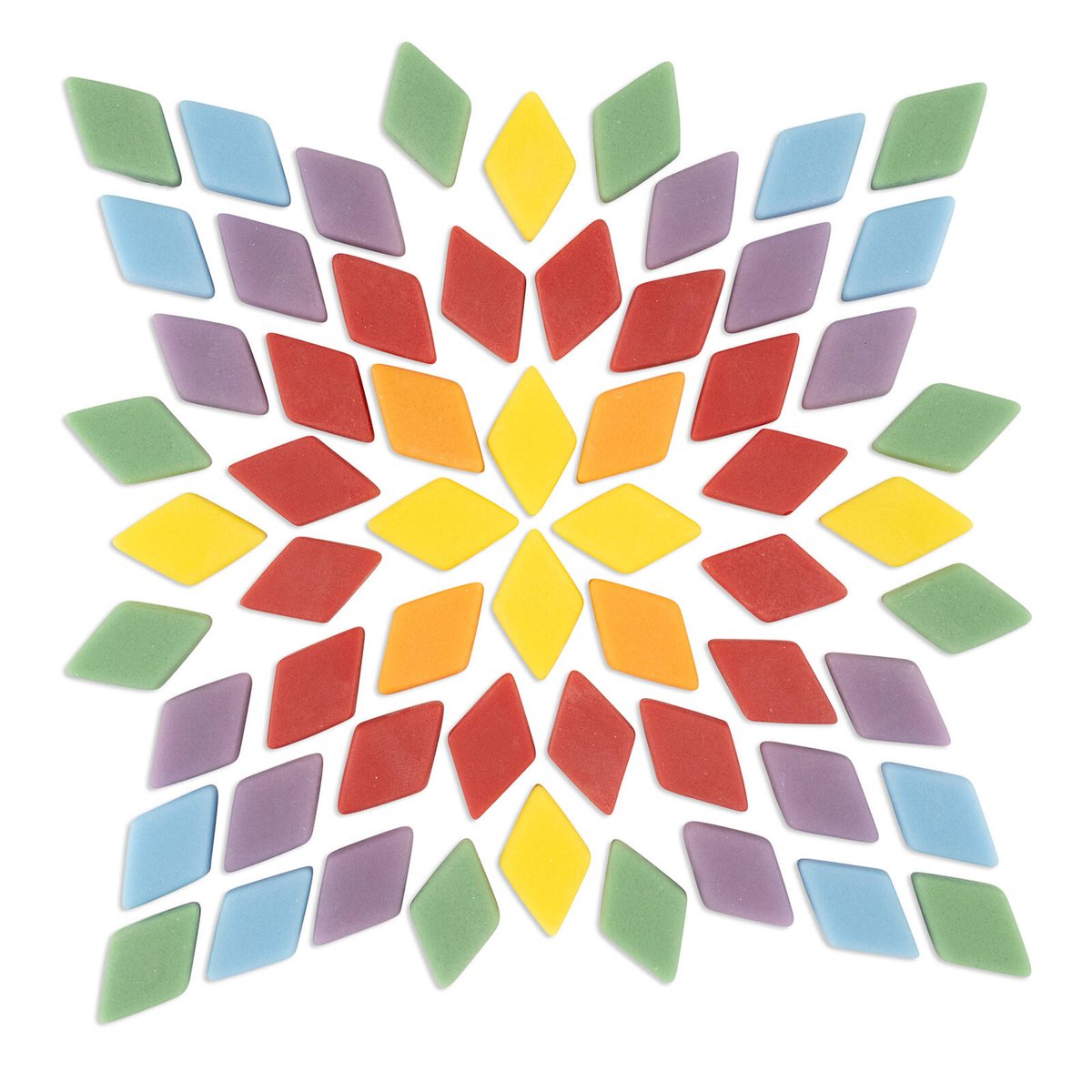 Mandala Art Harlequin Diamond Glass Mosaic Tiles Assorted Indoor/Outdoor