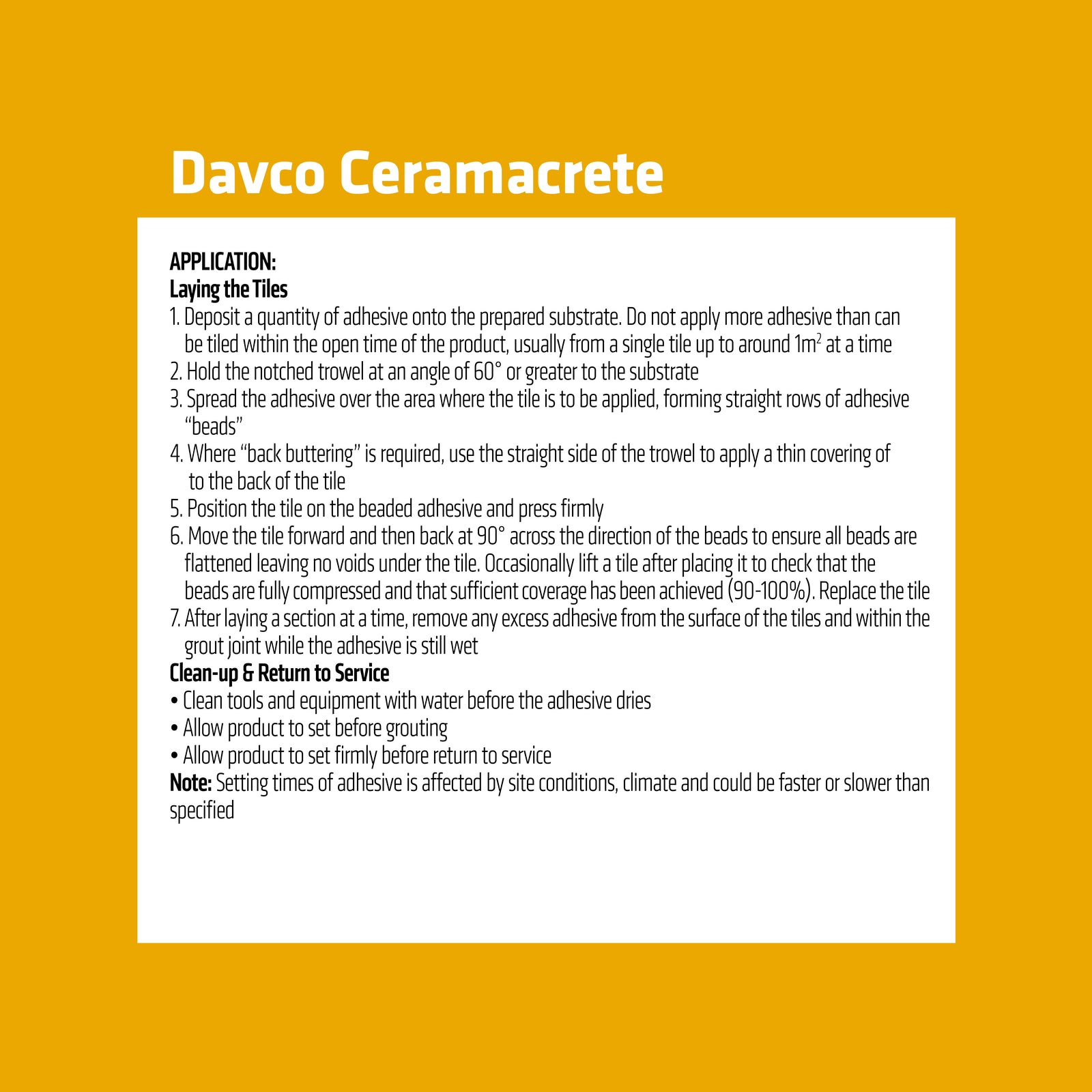 Davco Ceramacrete Cement Base Tile Adhesive 5kg Grey Indoor & Outdoor