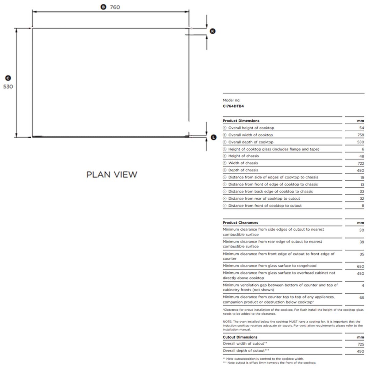 Fisher & Paykel Series 7 76cm induction cooktop - 4 zones, Touch and Slide, PowerBoost, timer - CI764DTB4