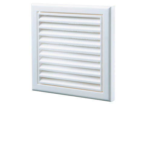 Blauberg 100mm White Square Fixed Grille - ABS Plastic Wall & Ceiling Vent