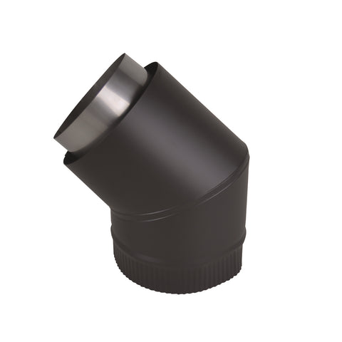 Scandia 45 Degree Rear Facing Bend Flue Kit Sleek Black 304 Stainless Steel