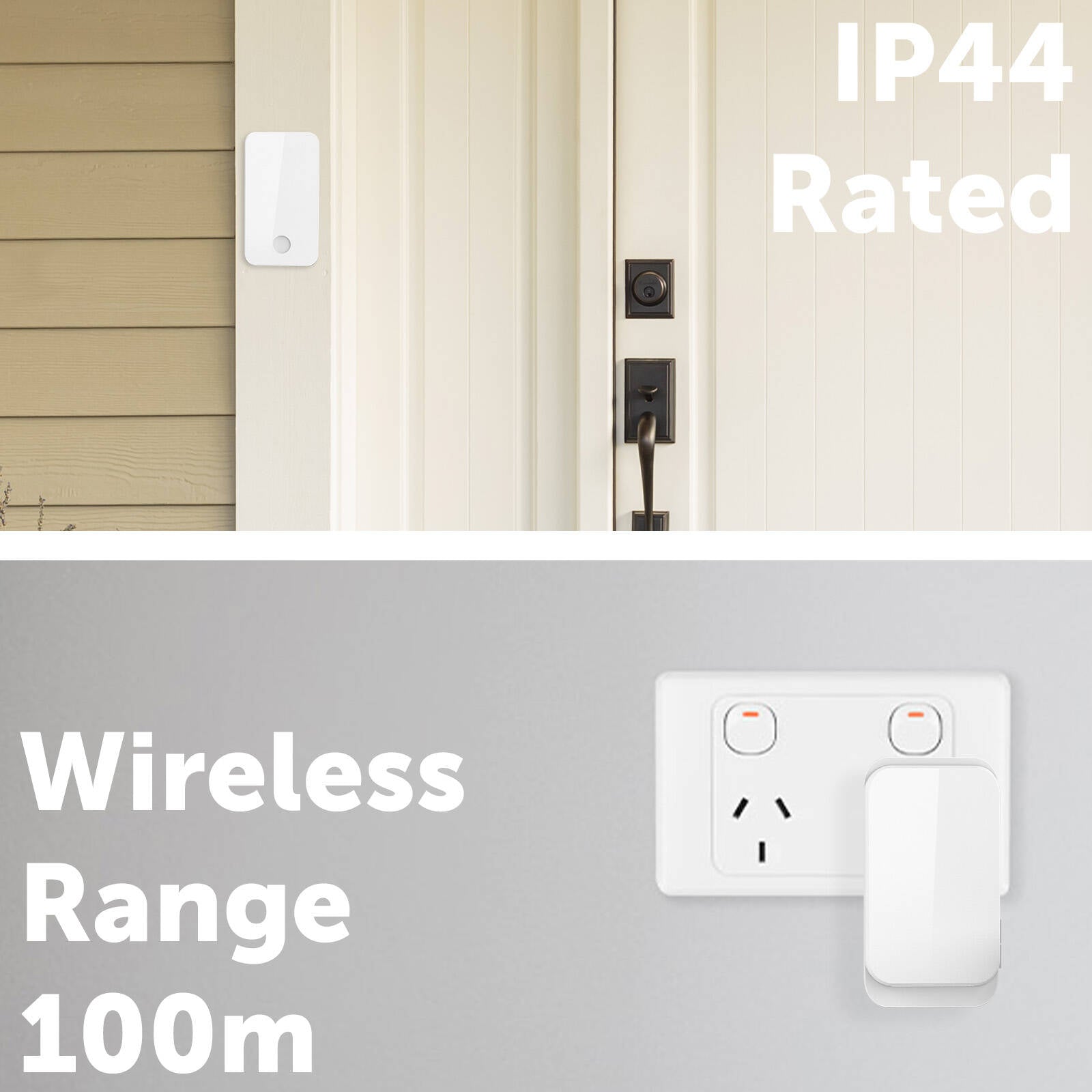 Arlec Plug-in Wireless Door Chime 100m Range 38 Sounds White KDCP01