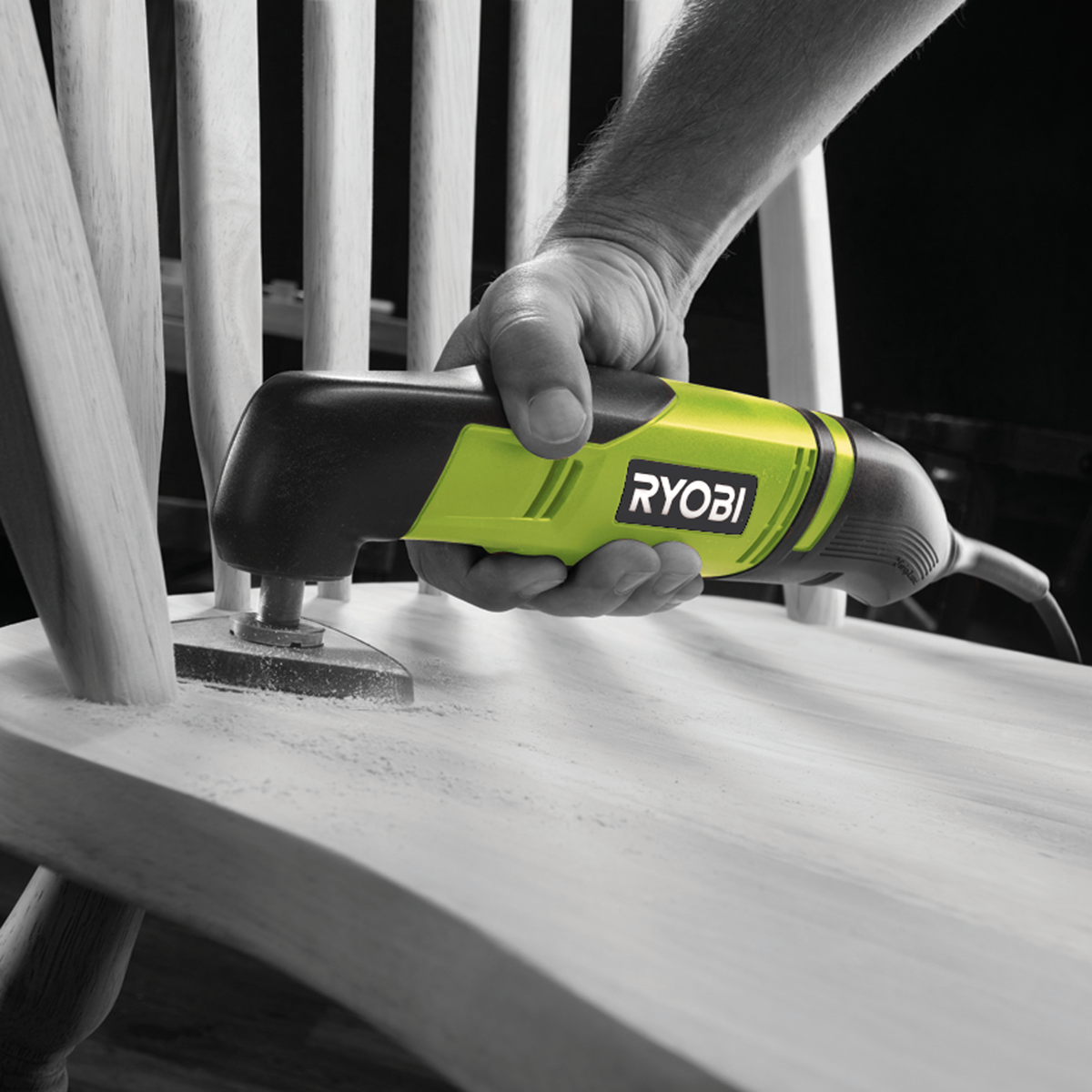 Ryobi 200W Corded Multi Function Oscillating Tool Kit, Hypergreen, RMT2004-S