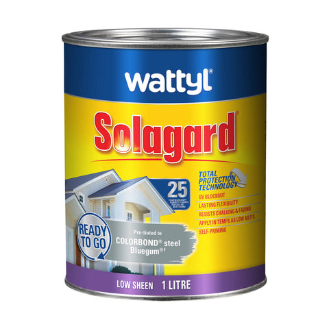Wattyl Solagard Bluegum Low Sheen Pre-tinted Exterior Paint 1L UV Resistant Outdoor